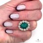 GIA 7.35ct Vintage Blue-Green Turquoise Diamond Cluster 14K Gold Ring