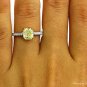 GIA 2.0CT ESTATE NATURAL FANCY YELLOW RADIANT CUT DIAMOND ENGAGEMENT PLAT RING