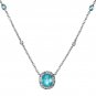 GIA 3.61CTW NATURAL NEON BLUE PARAIBA TOURMALINE & DIAMOND PLATINUM NECKLACE