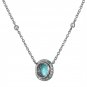 GIA 3.61CTW NATURAL NEON BLUE PARAIBA TOURMALINE & DIAMOND PLATINUM NECKLACE