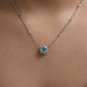 GIA 3.61CTW NATURAL NEON BLUE PARAIBA TOURMALINE & DIAMOND PLATINUM NECKLACE