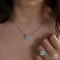 GIA 3.61CTW NATURAL NEON BLUE PARAIBA TOURMALINE & DIAMOND PLATINUM NECKLACE