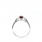 GIA 1.55CT NATURAL NO-HEAT RED SPINEL & DIAMOND PLATINUM 3 ST VINTAGE WG RING