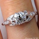 GIA 1.00CT ANTIQUE VINTAGE DECO OLD MINE CUSHION DIAMOND ENGAGEMENT WEDDING RING