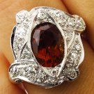 ART DECO 2.43CT OLD EUROPEAN ANTIQUE VINTAGE CITRINE DIAMOND PLATINUM RING