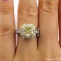 GIA 2.74CT VINTAGE FANCY YELLOW RADIANT DIAMOND HALO ENGAGEMENT WEDDING RING 14K