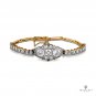 Antique 2.68ct 2 Stone Old Euro Diamond Bezel Set Tennis Line 14K Plat BRACELET