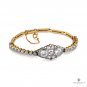 Antique 2.68ct 2 Stone Old Euro Diamond Bezel Set Tennis Line 14K Plat BRACELET