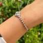 Antique 2.68ct 2 Stone Old Euro Diamond Bezel Set Tennis Line 14K Plat BRACELET