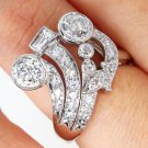 2.25CT ANTIQUE VINTAGE ART DECO OLD EUROPEAN ROUND DIAMOND COCKTAIL PLAT RING