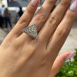 GIA 5.24ctw Trillion Diamond Engagement Halo Pave Platinum Ring