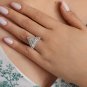 GIA 5.24ctw Trillion Diamond Engagement Halo Pave Platinum Ring