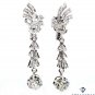 GIA ANTIQUE ART DECO 3.25CTW OLD EUROPEAN DIAMOND DANGLING DROP 18K EARRINGS