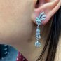 GIA ANTIQUE ART DECO 3.25CTW OLD EUROPEAN DIAMOND DANGLING DROP 18K EARRINGS