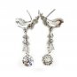 GIA ANTIQUE ART DECO 3.25CTW OLD EUROPEAN DIAMOND DANGLING DROP 18K EARRINGS