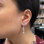 GIA ANTIQUE ART DECO 3.25CTW OLD EUROPEAN DIAMOND DANGLING DROP 18K EARRINGS