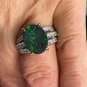 Vintage 6.0ctw Black Australian OPAL & Diamond Platinum Ring