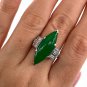 Art Deco Natural UNTREATED GIA 6.60ct GREEN Jade JADEITE Diamond Platinum Ring