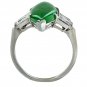Art Deco Natural UNTREATED GIA 6.60ct GREEN Jade JADEITE Diamond Platinum Ring