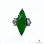 Art Deco Natural UNTREATED GIA 6.60ct GREEN Jade JADEITE Diamond Platinum Ring
