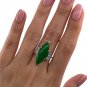Art Deco Natural UNTREATED GIA 6.60ct GREEN Jade JADEITE Diamond Platinum Ring