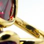 Estate Bold Fashion Garnet Amethyst Diamond 18K Yellow Gold Ring