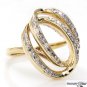 0.50CT ESTATE VINTAGE DIAMOND RIGHT HAND FASHION SWIRL 14K YELLOW GOLD RING