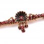 ESTATE VINTAGE 2.00CT RED GARNET ENAMEL PIN BAR BROOCH in HEAVY 14K YELLOW GOLD