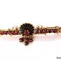 ESTATE VINTAGE 2.00CT RED GARNET ENAMEL PIN BAR BROOCH in HEAVY 14K YELLOW GOLD