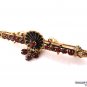 ESTATE VINTAGE 2.00CT RED GARNET ENAMEL PIN BAR BROOCH in HEAVY 14K YELLOW GOLD
