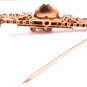 ESTATE VINTAGE 2.00CT RED GARNET ENAMEL PIN BAR BROOCH in HEAVY 14K YELLOW GOLD