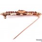 ESTATE VINTAGE 2.00CT RED GARNET ENAMEL PIN BAR BROOCH in HEAVY 14K YELLOW GOLD