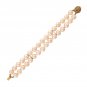 Classic Cultured Japanese Pearl White Double Strand Vintage Bracelet 14 YG