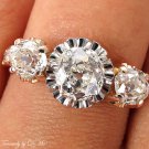 GIA 2.16CT ANTIQUE VINTAGE VICTORIAN OLD CUSHION DIAMOND ENGAGEMENT WEDDING RING