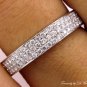 1.00CT 3 ROW 3.8MM PAVE DIAMOND ANNIVERSARY WEDDING BAND RING 18KWG HENRI DAUSSI