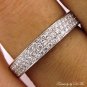 1.00CT 3 ROW 3.8MM PAVE DIAMOND ANNIVERSARY WEDDING BAND RING 18KWG HENRI DAUSSI