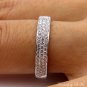 1.00CT 3 ROW 3.8MM PAVE DIAMOND ANNIVERSARY WEDDING BAND RING 18KWG HENRI DAUSSI