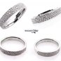 1.00CT 3 ROW 3.8MM PAVE DIAMOND ANNIVERSARY WEDDING BAND RING 18KWG HENRI DAUSSI