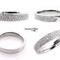 1.00CT 3 ROW 3.8MM PAVE DIAMOND ANNIVERSARY WEDDING BAND RING 18KWG HENRI DAUSSI