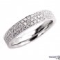 1.00CT 3 ROW 3.8MM PAVE DIAMOND ANNIVERSARY WEDDING BAND RING 18KWG HENRI DAUSSI