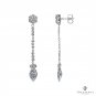 GIA 2.84CT MARQUISE ROUND DIAMOND DANGLING DROP 14K W GOLD VINTAGE EARRINGS