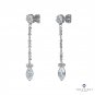 GIA 2.84CT MARQUISE ROUND DIAMOND DANGLING DROP 14K W GOLD VINTAGE EARRINGS