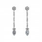 GIA 2.84CT MARQUISE ROUND DIAMOND DANGLING DROP 14K W GOLD VINTAGE EARRINGS