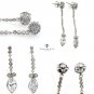 GIA 2.84CT MARQUISE ROUND DIAMOND DANGLING DROP 14K W GOLD VINTAGE EARRINGS