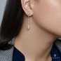 GIA 2.84CT MARQUISE ROUND DIAMOND DANGLING DROP 14K W GOLD VINTAGE EARRINGS