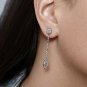 GIA 2.84CT MARQUISE ROUND DIAMOND DANGLING DROP 14K W GOLD VINTAGE EARRINGS