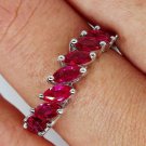 DAMIANI 2.0CT RUBY MARQUISE ESTATE WEDDING ANNIVERSARY 18K WHITE GOLD BAND RING