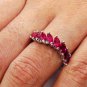 DAMIANI 2.0CT RUBY MARQUISE ESTATE WEDDING ANNIVERSARY 18K WHITE GOLD BAND RING