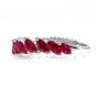 DAMIANI 2.0CT RUBY MARQUISE ESTATE WEDDING ANNIVERSARY 18K WHITE GOLD BAND RING