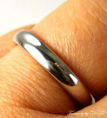 3 MM SOLID PLATINUM PLAIN WEDDING BAND RING size 5 COMFORT FIT PRISTINE